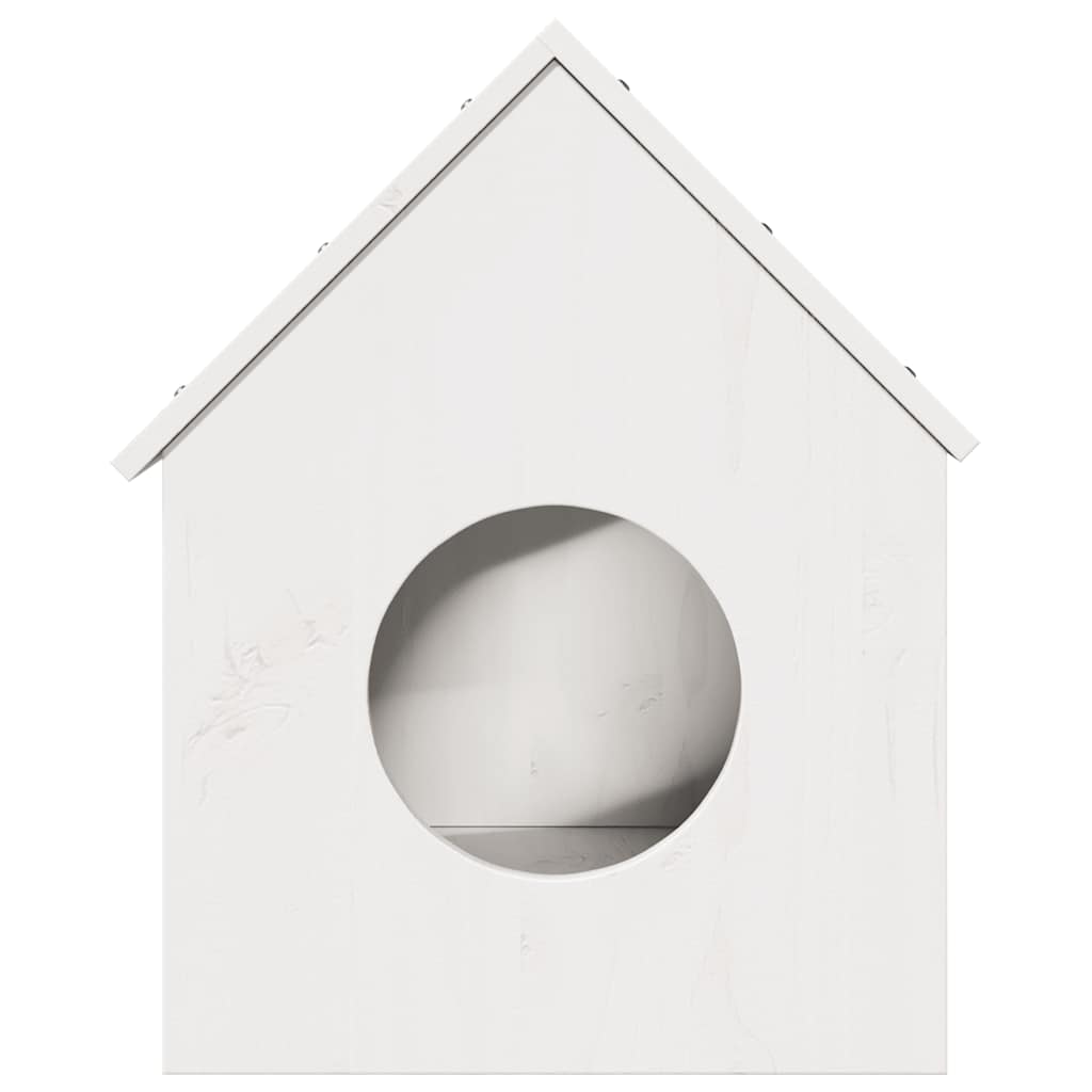 vidaXL σπιτάκι για γάτες λευκό 41x50x50 cm από μασίφ ξύλο πεύκο