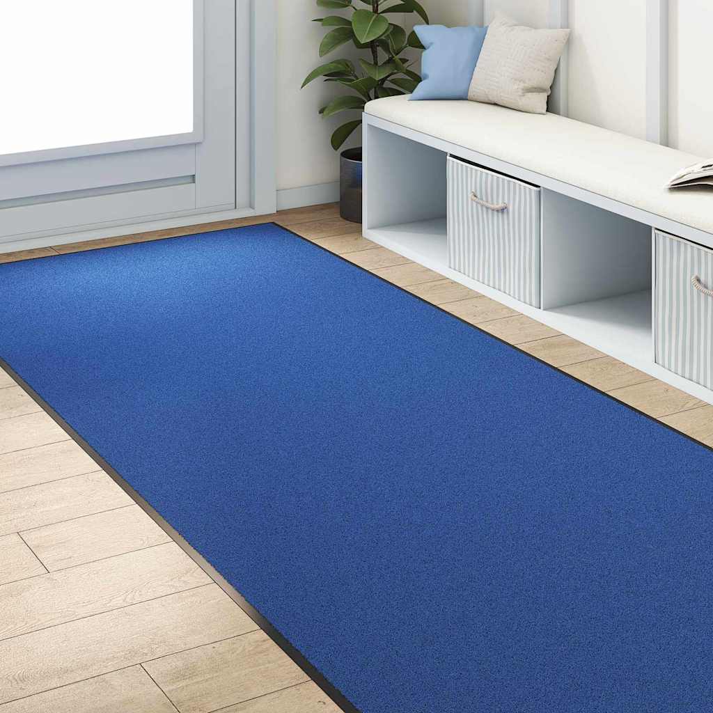 vidaXL Χαλάκι Εξώπορτας Μπλε και Μαύρο 120 x 300 cm Πολυαμίδιο και PVC