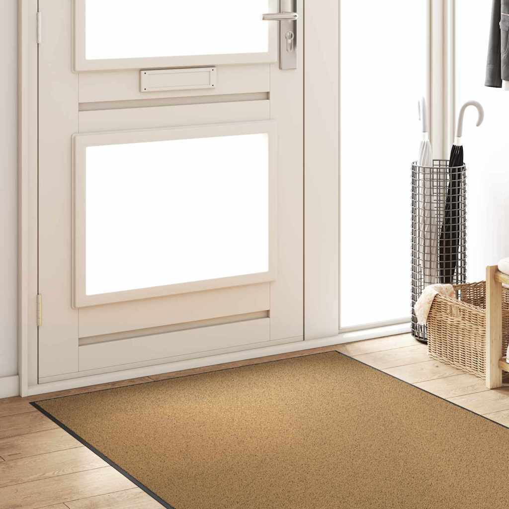 vidaXL Χαλάκι Εξώπορτας Κρέμα και Μαύρο 120 x 300 cm