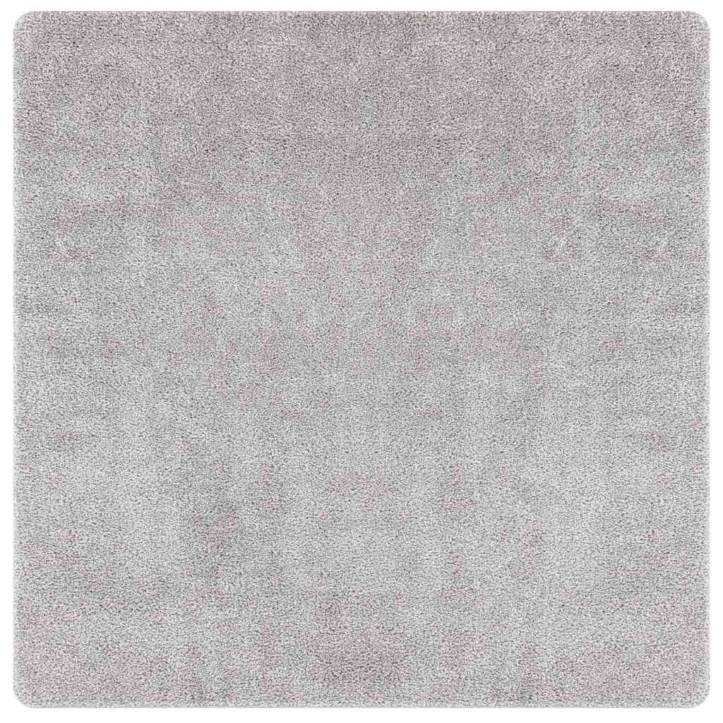 vidaXL Αντιολισθητικό Σαγκί Χαλάκι Γκρι 120 x 120 cm PP