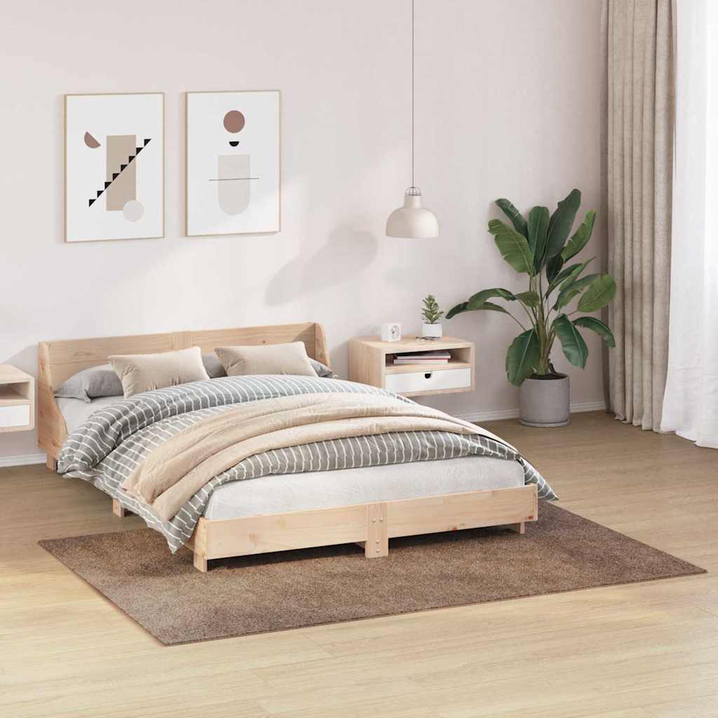 vidaXL Αντιολισθητικό Σαγκί Χαλάκι Καφέ 140 x 200 cm PP