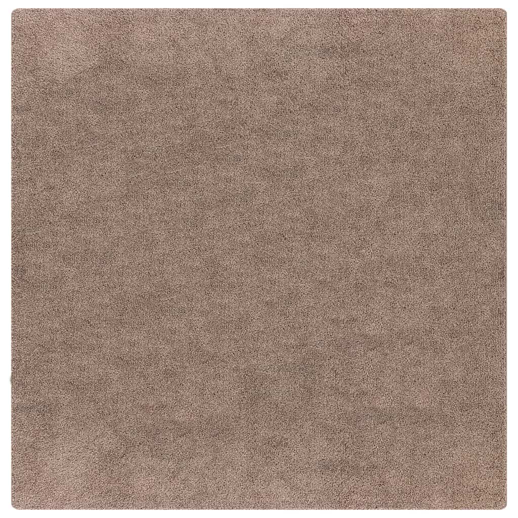 vidaXL Αντιολισθητικό Σαγκί Χαλάκι Καφέ 160 x 160 cm PP