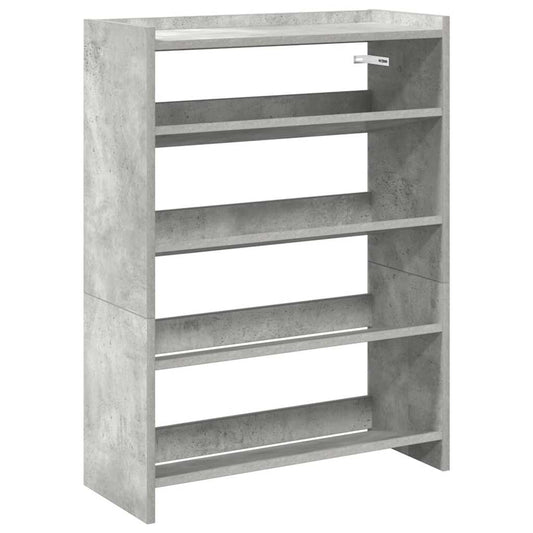 Ράφι παπουτσιών vidaXL Γκρι μπετόν 60x25x81 cm Κατασκευασμένο ξύλο