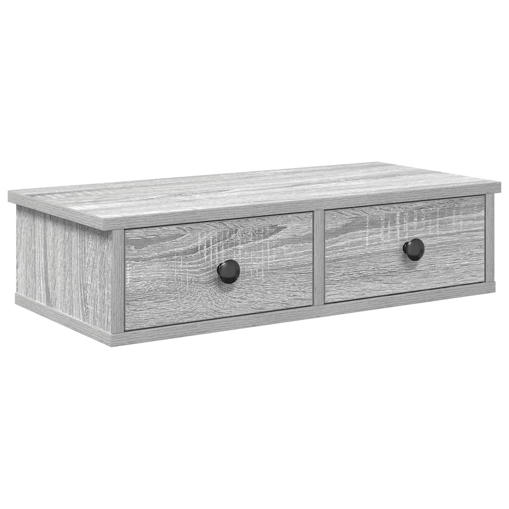 vidaXL Ράφι τοίχου με συρτάρια Grey Sonoma Κατασκευασμένο ξύλο