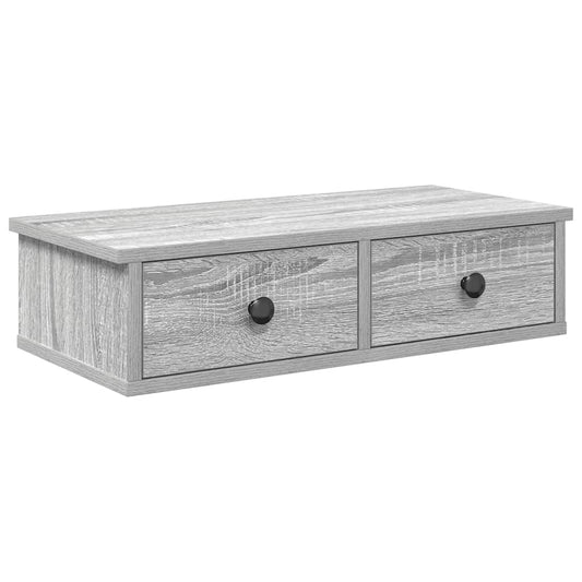 vidaXL Ράφι τοίχου με συρτάρια Grey Sonoma Κατασκευασμένο ξύλο