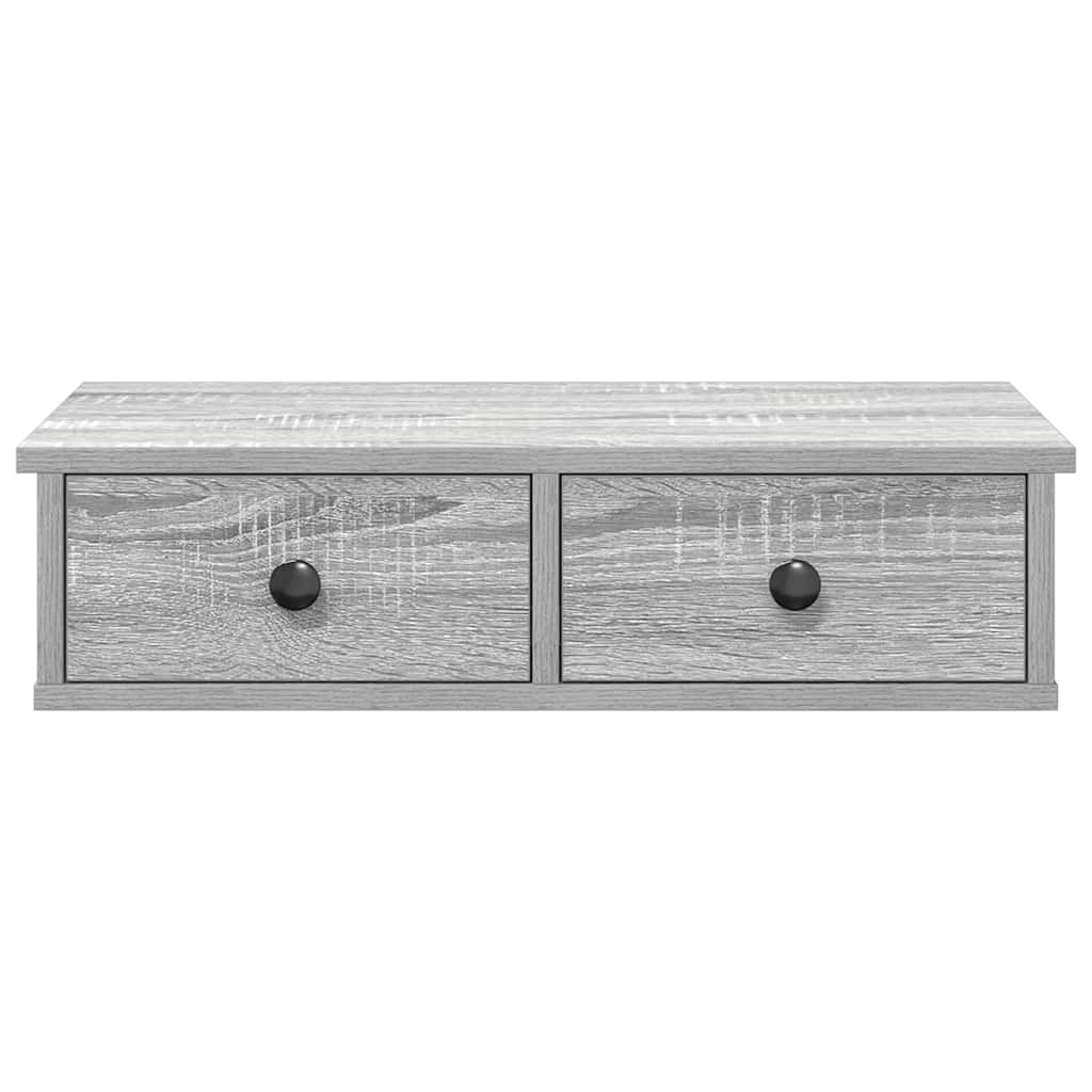 vidaXL Ράφι τοίχου με συρτάρια Grey Sonoma Κατασκευασμένο ξύλο