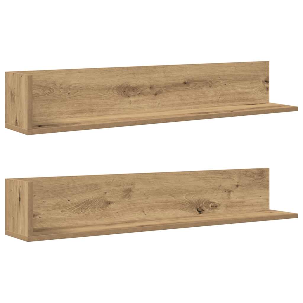 vidaXL Ράφια τοίχου 2 τεμάχια Artisan Oak Κατασκευασμένο ξύλο