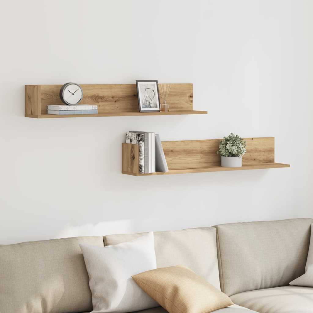 vidaXL Ράφια τοίχου 2 τεμάχια Artisan Oak Κατασκευασμένο ξύλο