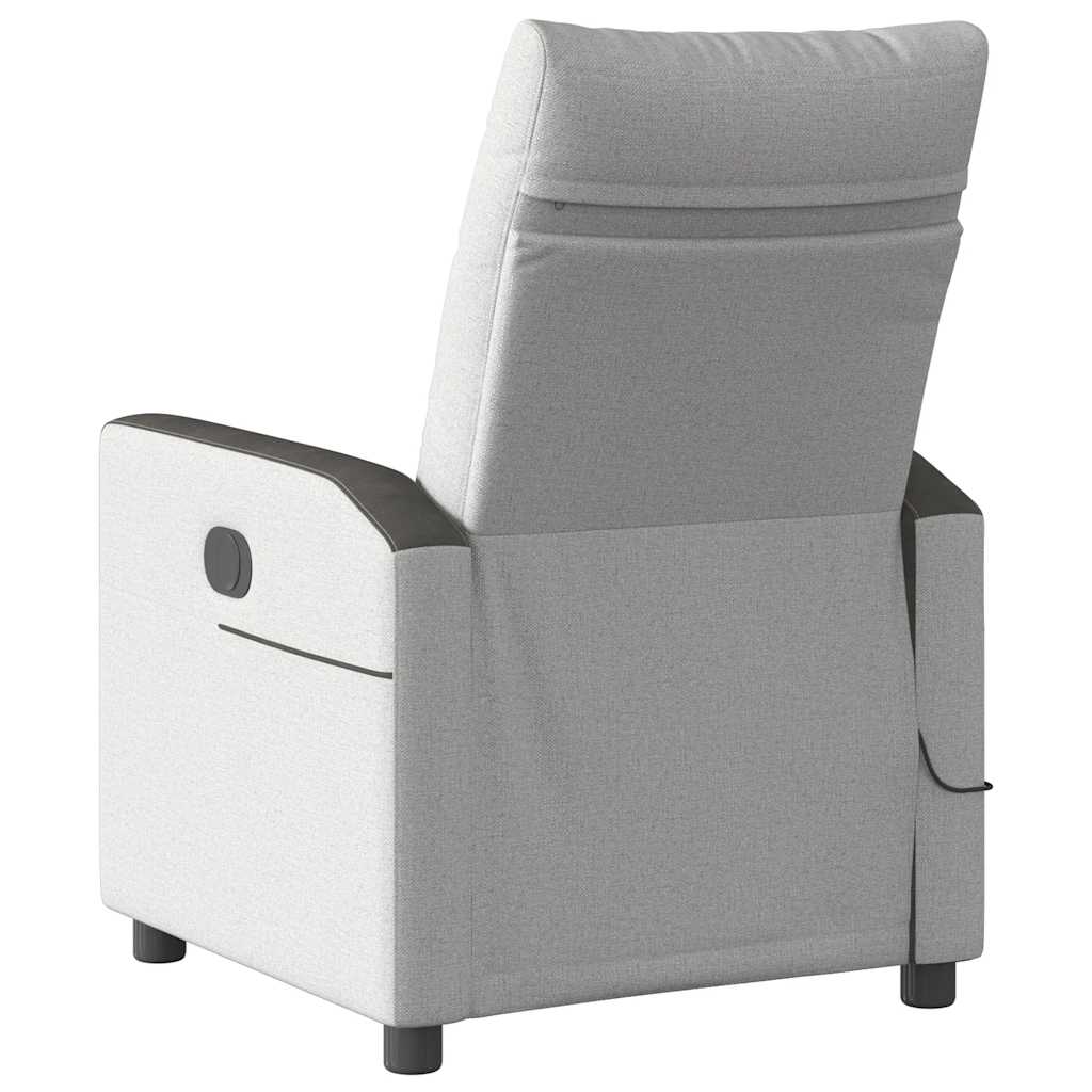 vidaXL καρέκλα ανάκλισης μασάζ Cloud Grey Fabric