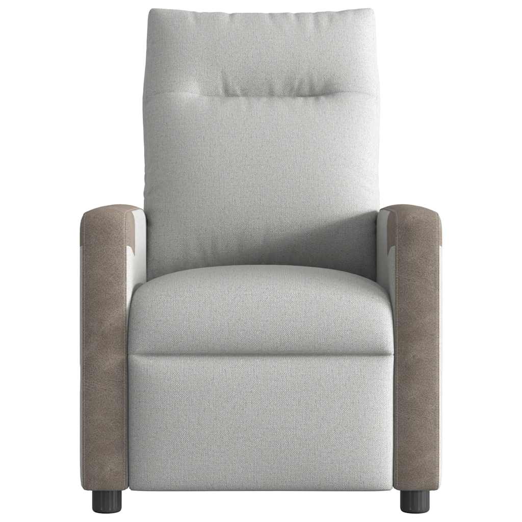 vidaXL καρέκλα ανάκλισης μασάζ Cloud Grey Fabric