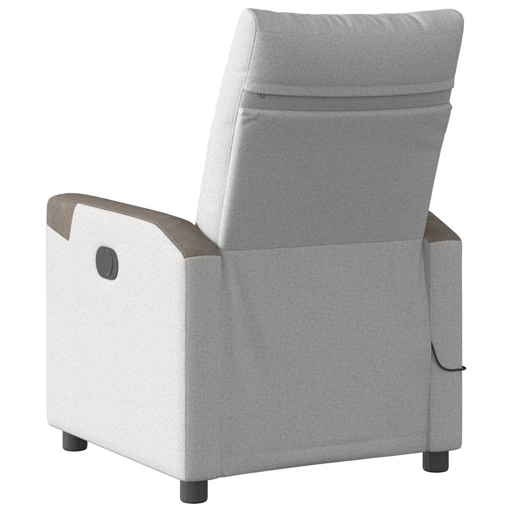 vidaXL καρέκλα ανάκλισης μασάζ Cloud Grey Fabric