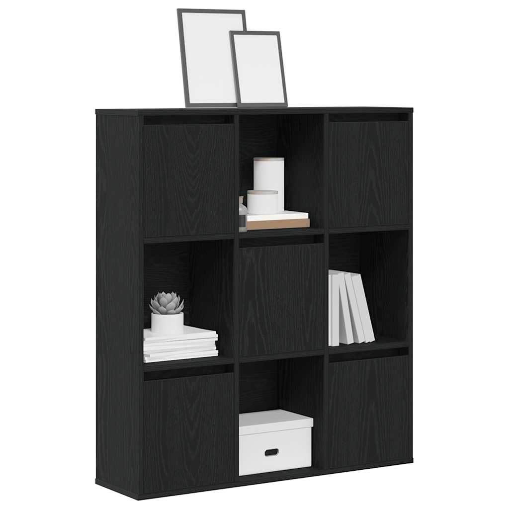 vidaXL Βιβλιοθήκη Μαύρη Δρυς 89x24x101,5 εκ. Κατασκευασμένο ξύλο