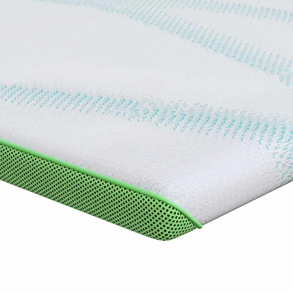 vidaXL Στρώμα επικάλυψης Λευκό και Πράσινο 160 x 200 cm