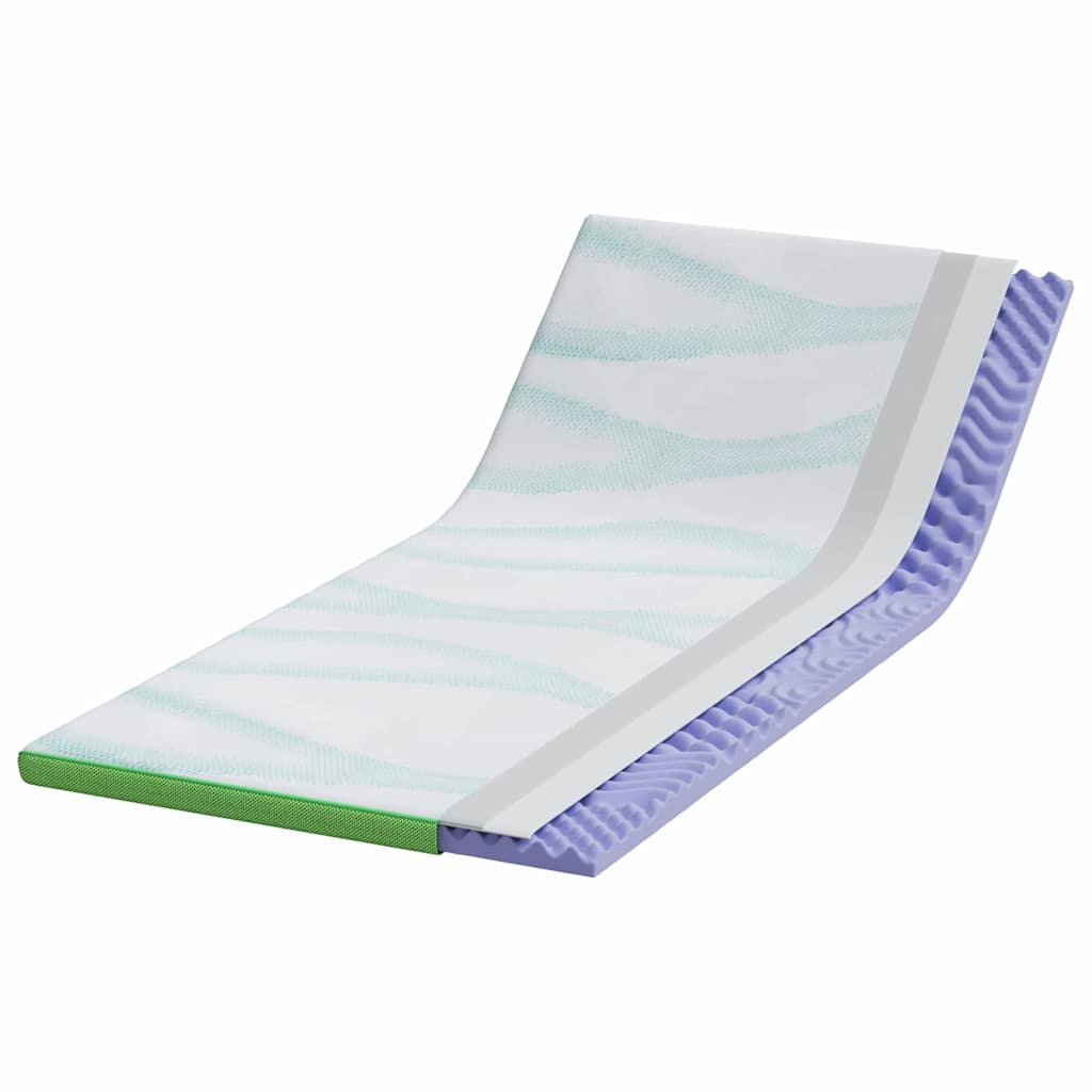 vidaXL Στρώμα επικάλυψης Λευκό και Πράσινο 120 x 200 cm