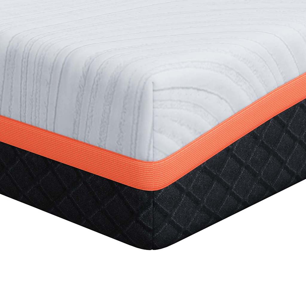 vidaXL Στρώμα Λευκό και Γκρι 140 x 200 cm Ζακάρ ύφασμα