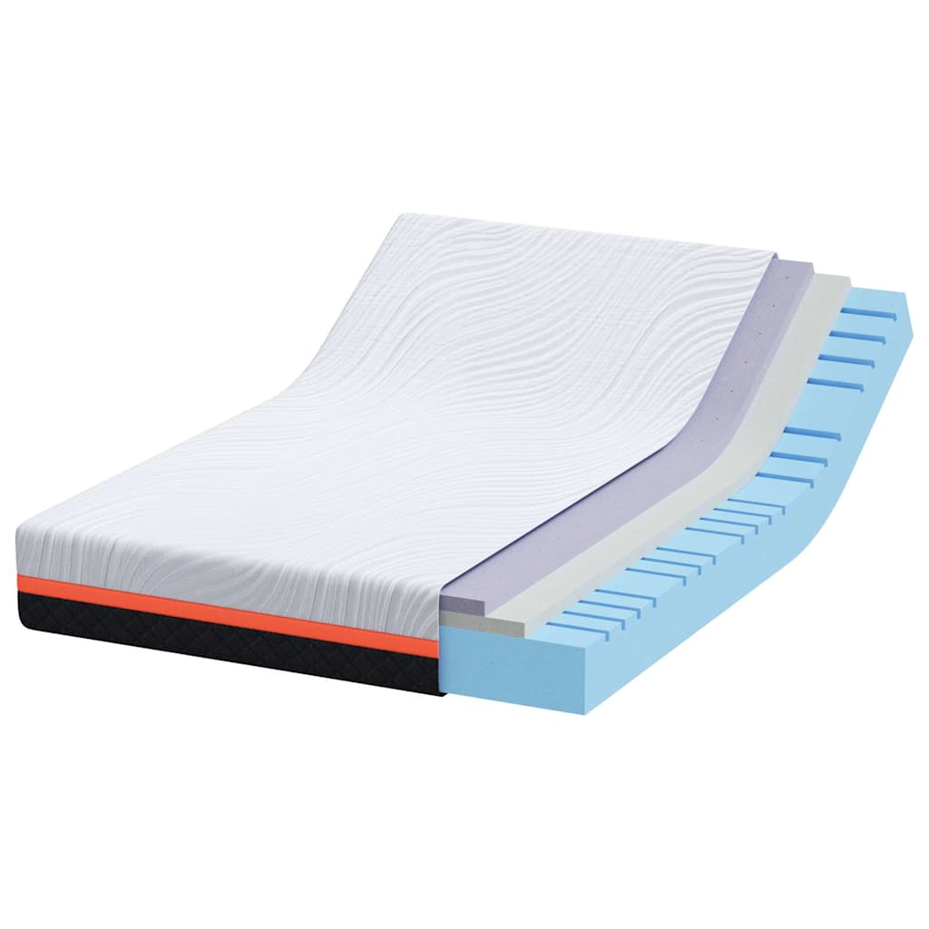vidaXL Στρώμα Λευκό και Γκρι 140 x 200 cm Ζακάρ ύφασμα