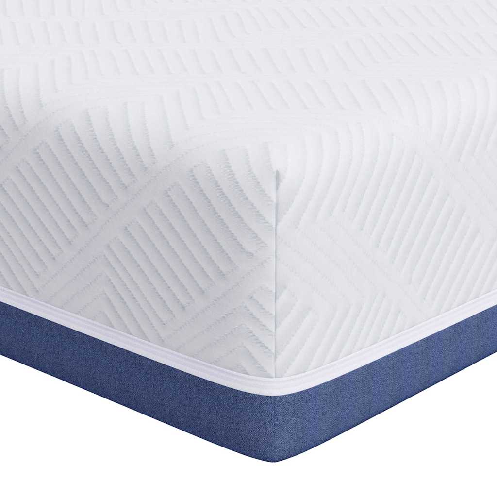 vidaXL Στρώμα Λευκό και Μπλε 90 x 190 cm Ζακάρ ύφασμα