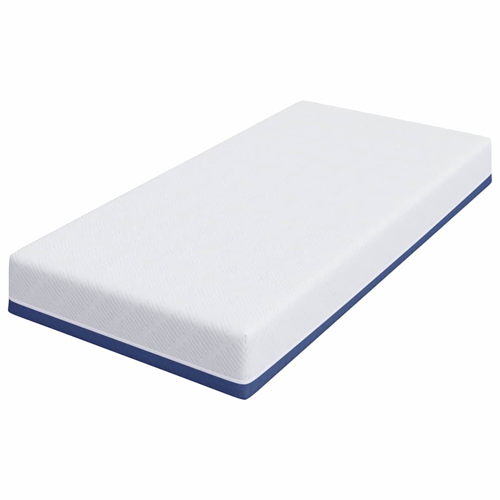 vidaXL Στρώμα Λευκό και Μπλε 90 x 190 cm Ζακάρ ύφασμα