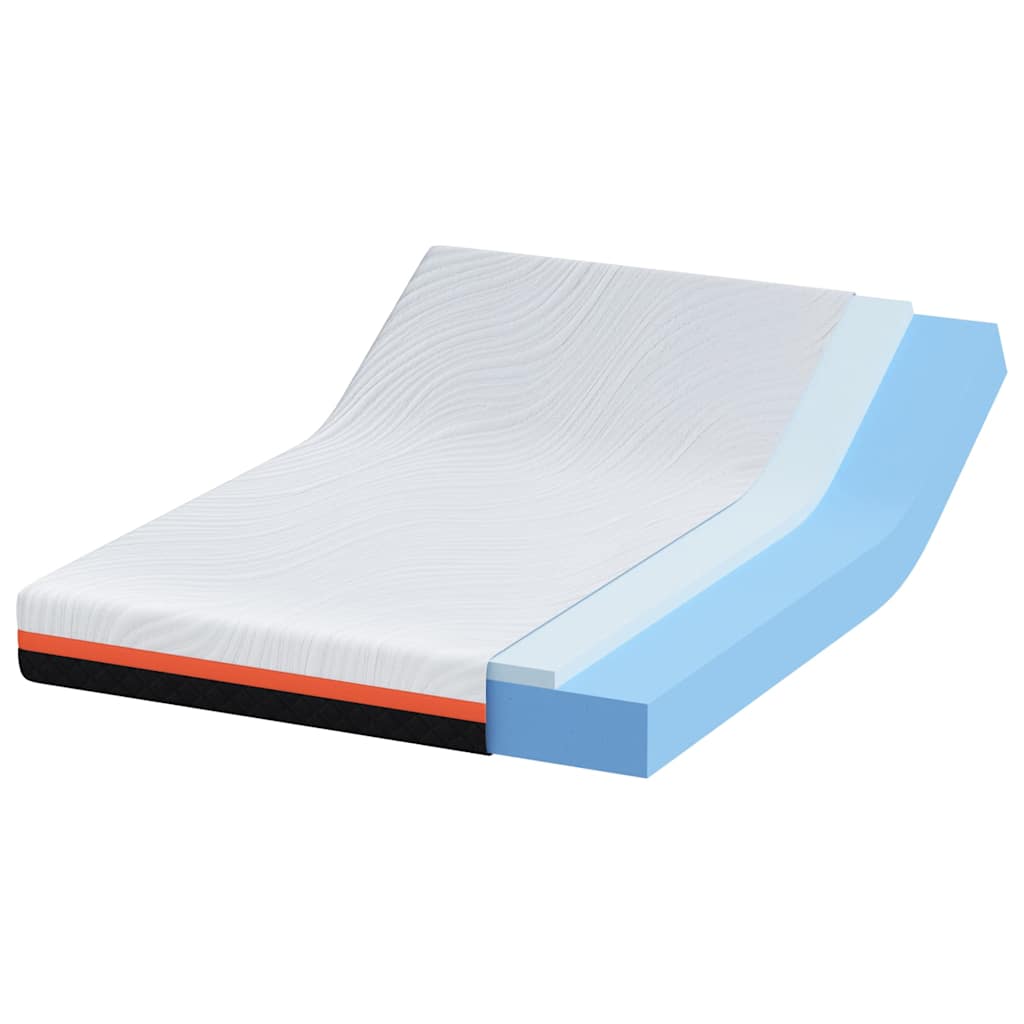 vidaXL Στρώμα Λευκό και Μαύρο 140 x 190 cm Ζακάρ ύφασμα
