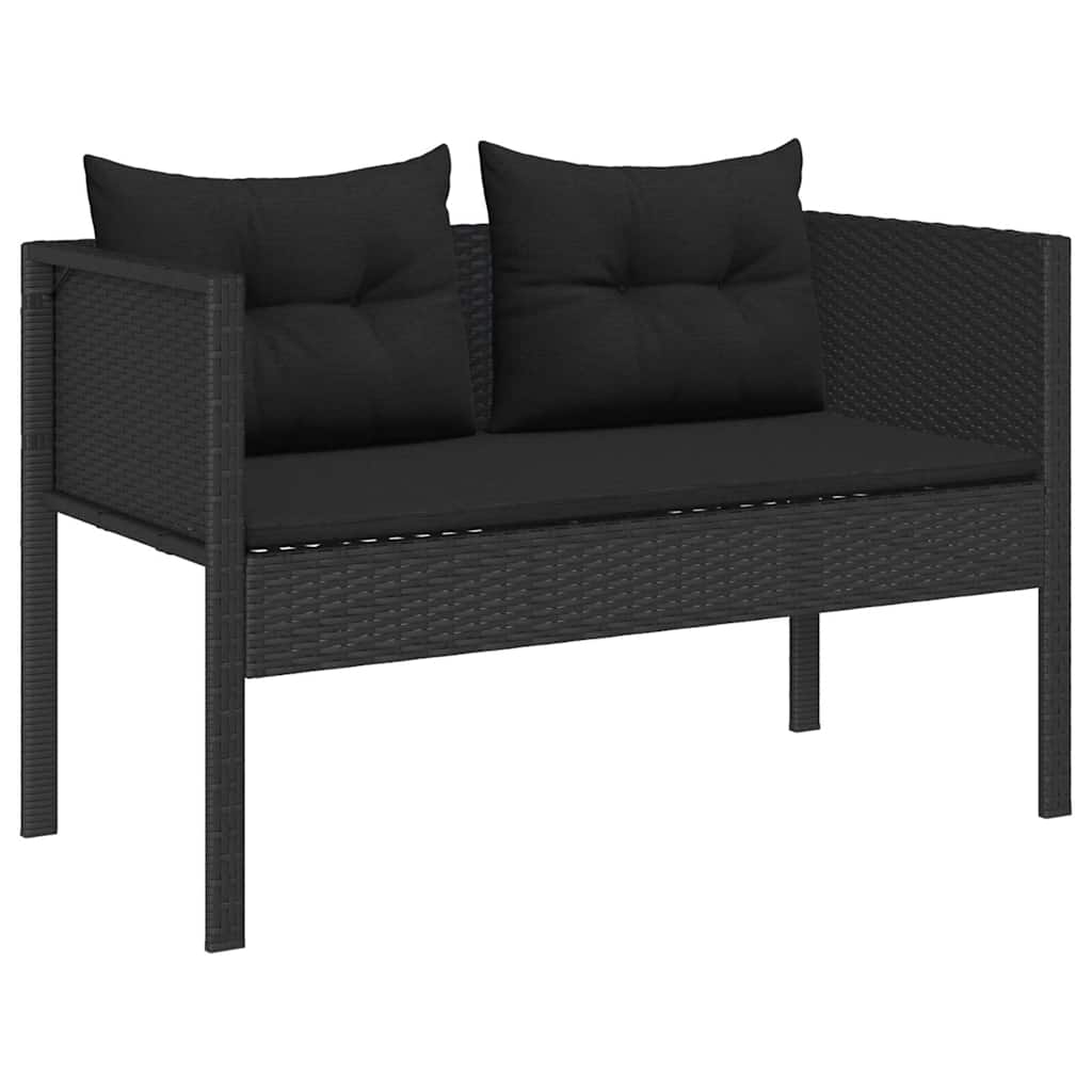 vidaXL Σετ Καναπέ Κήπου 6 pcs Μαύρο συνθετικό ρατάν