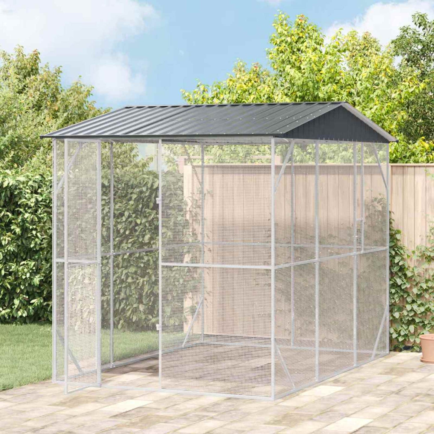 vidaXL Κλουβί Πουλιών Ανθρακί 227 x 310 x 247 εκ