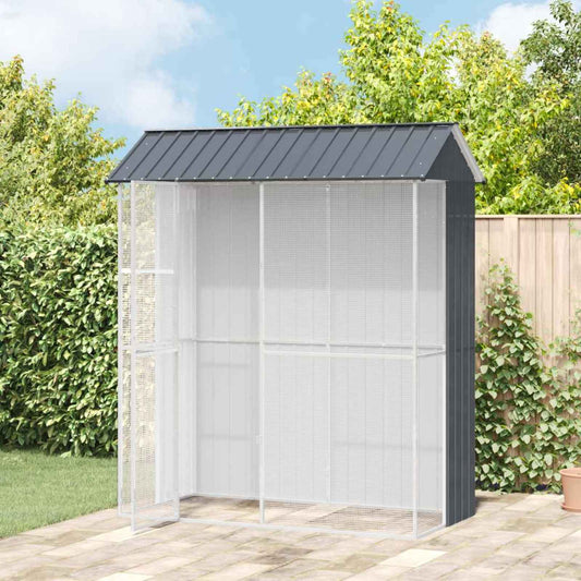 vidaXL Κλουβί Πουλιών Ανθρακί 215x110x247 εκ Χάλυβας