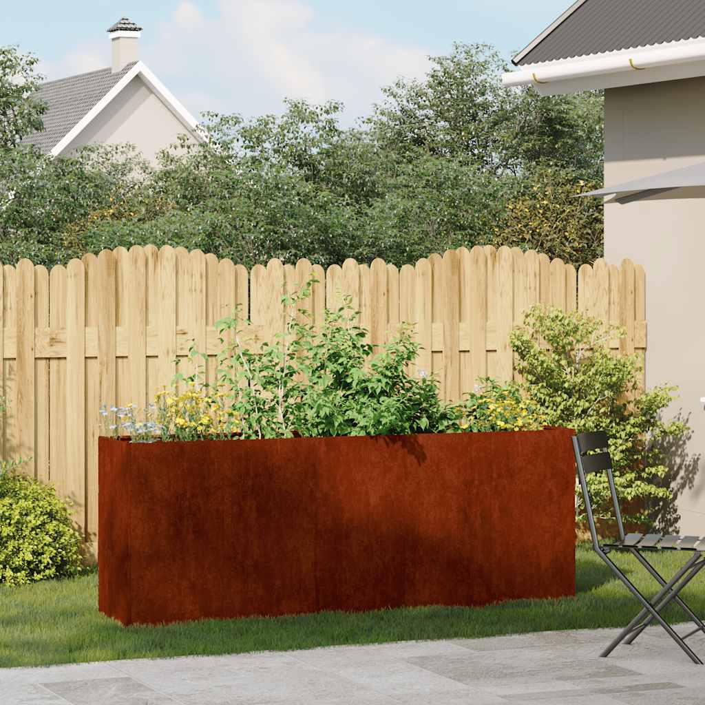 vidaXL Ζαρντινιέρα 200x40x80 εκ. Ατσάλι Σκληρυθέν στον Αέρα