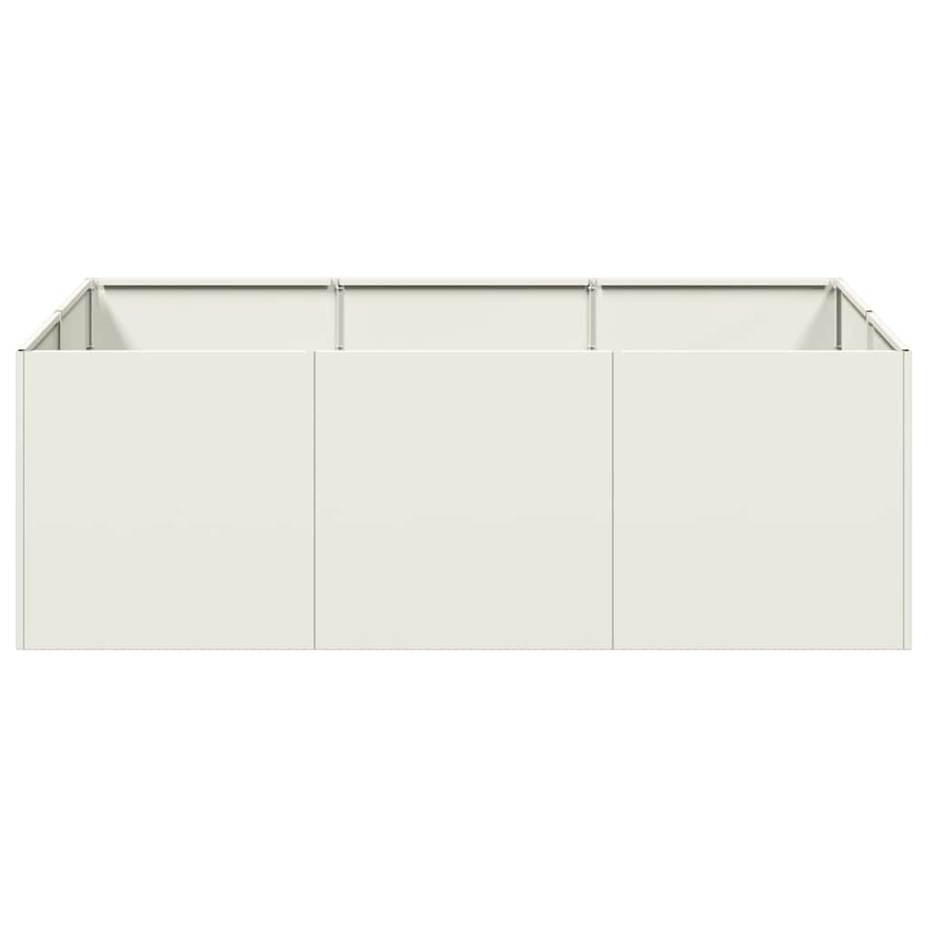 vidaXL Ζαρντινιέρα Λευκή 120x80x40 εκ. από Χάλυβα
