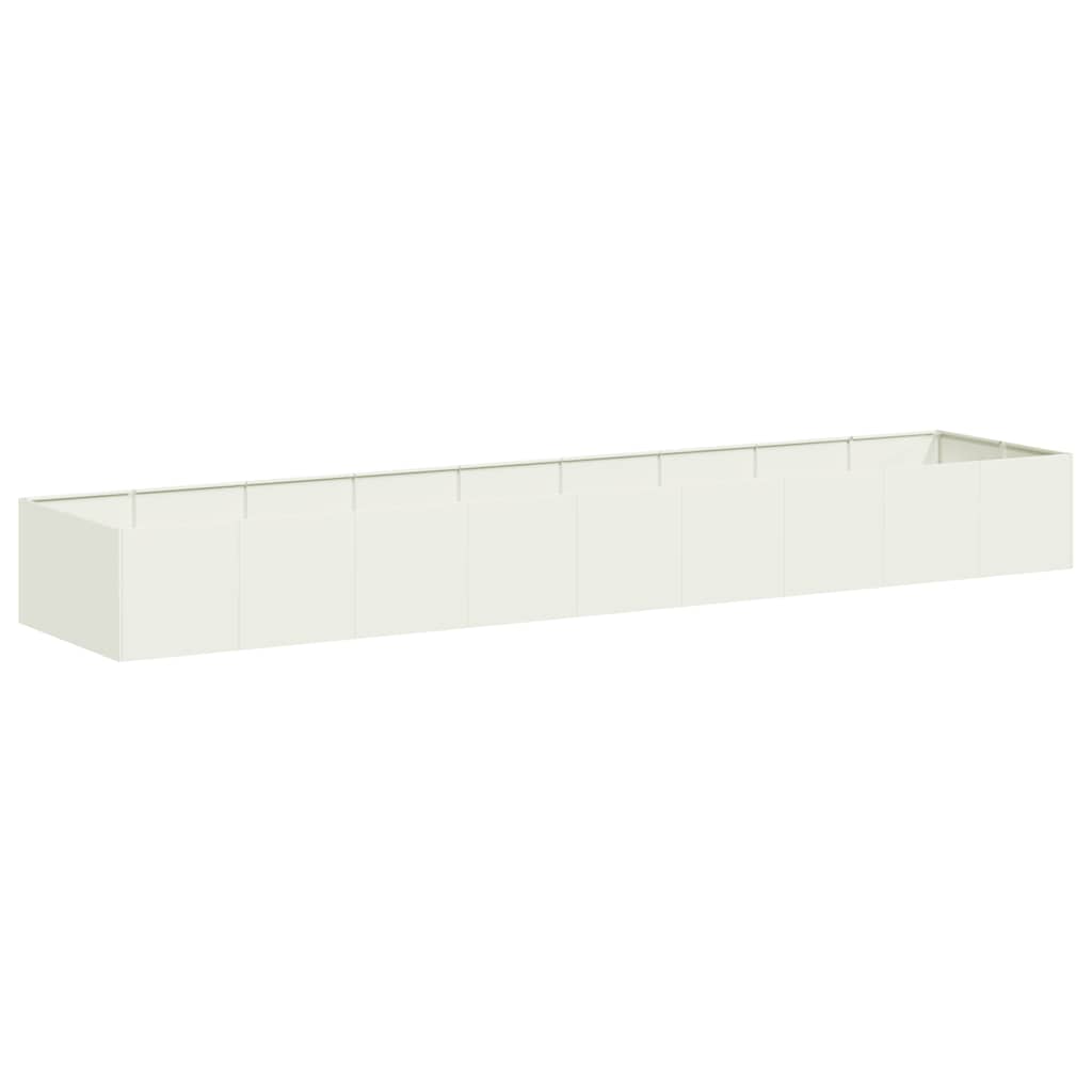 vidaXL Ζαρντινιέρα Λευκή 360x80x40 εκ. από Χάλυβα
