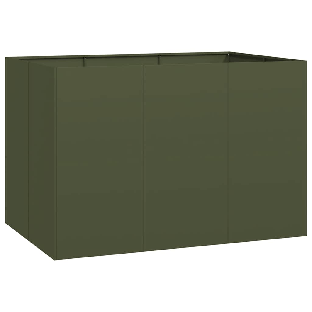 vidaXL Ζαρντινιέρα Λαδί 120x80x80 εκ. από Χάλυβα