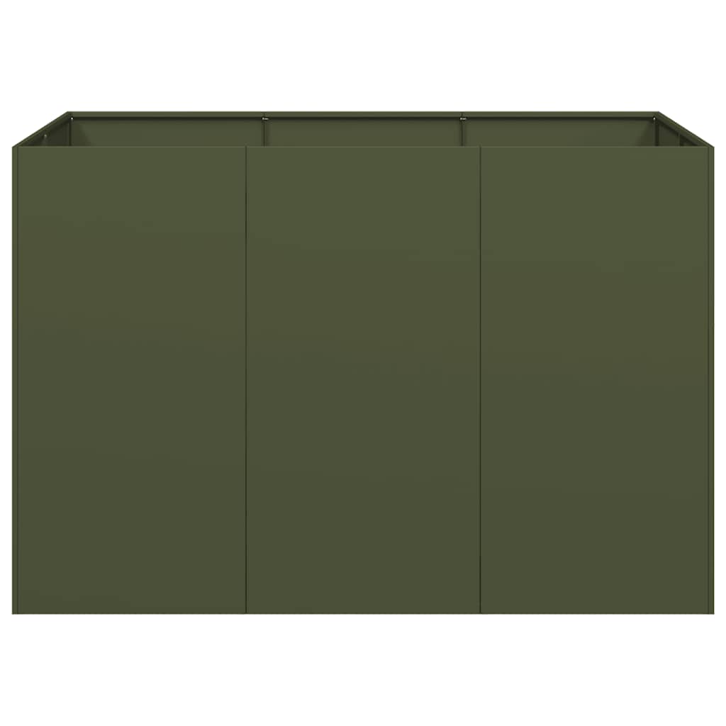 vidaXL Ζαρντινιέρα Λαδί 120x80x80 εκ. από Χάλυβα