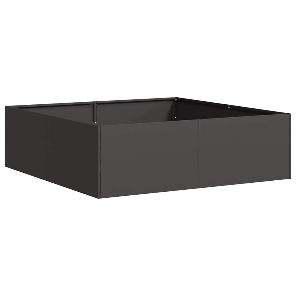 vidaXL Ζαρντινιέρα Μαύρη 100x100x30 εκ. από Χάλυβα