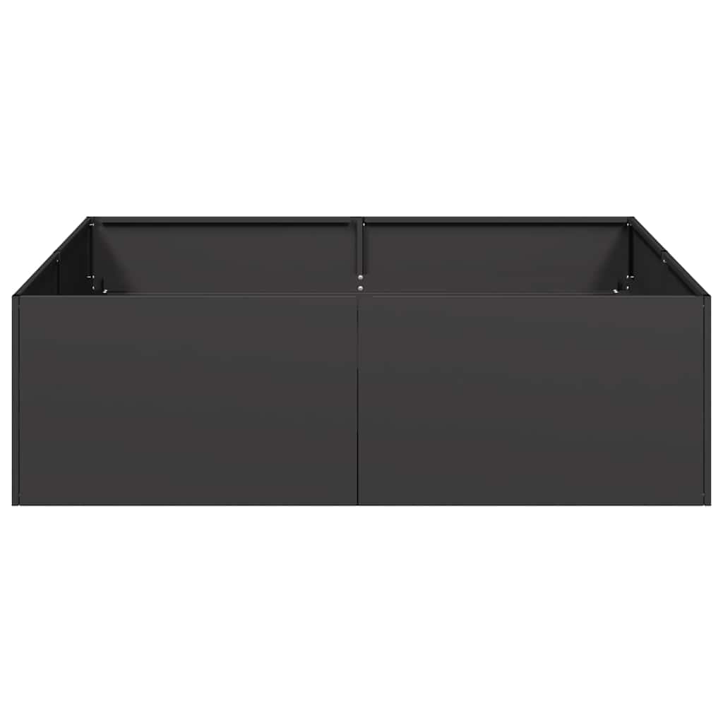 vidaXL Ζαρντινιέρα Μαύρη 100x100x30 εκ. από Χάλυβα