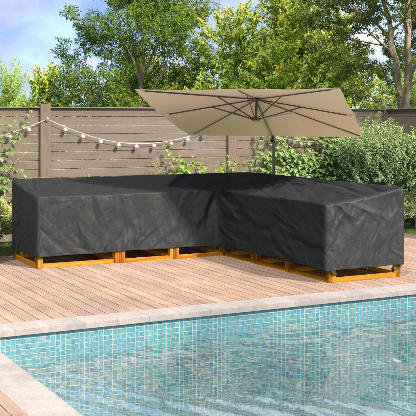 vidaXL Κάλυμμα επίπλων εξωτερικού χώρου 325 x 325 x 80 εκ.