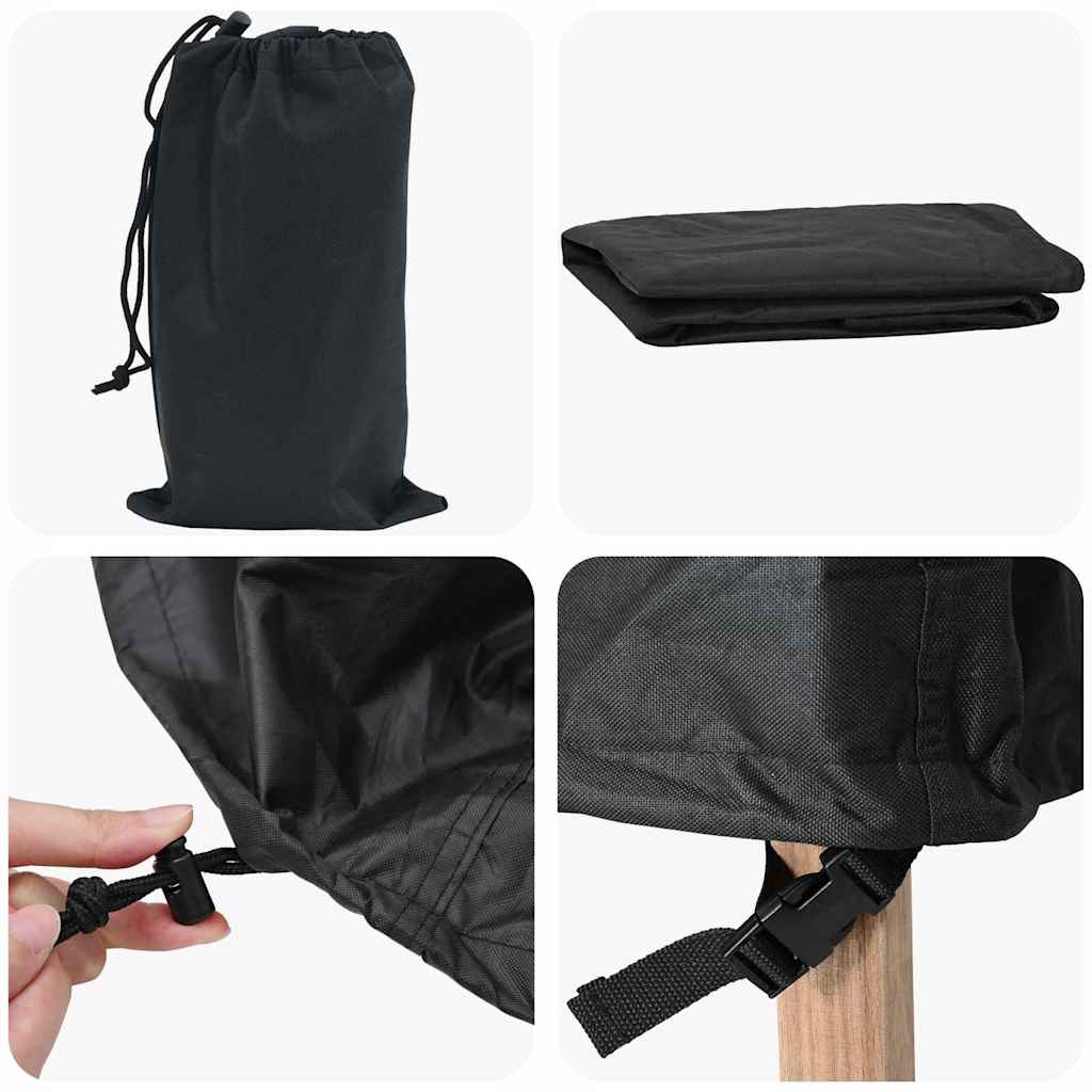 vidaXL Κάλυμμα επίπλων 286 x 222 x 80 εκ. Σχήμα L Αδιάβροχο Μαύρο