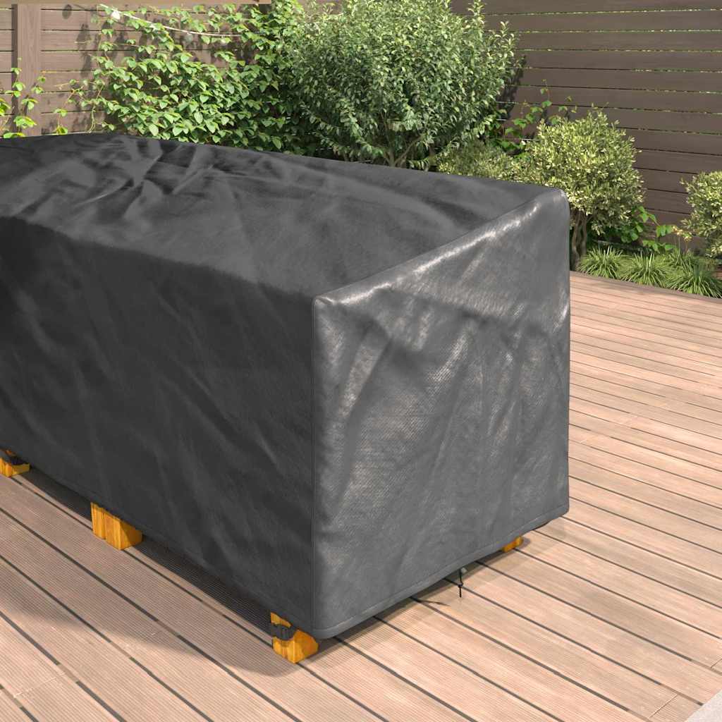 vidaXL Κάλυμμα επίπλων 286 x 222 x 80 εκ. Σχήμα L Αδιάβροχο Μαύρο