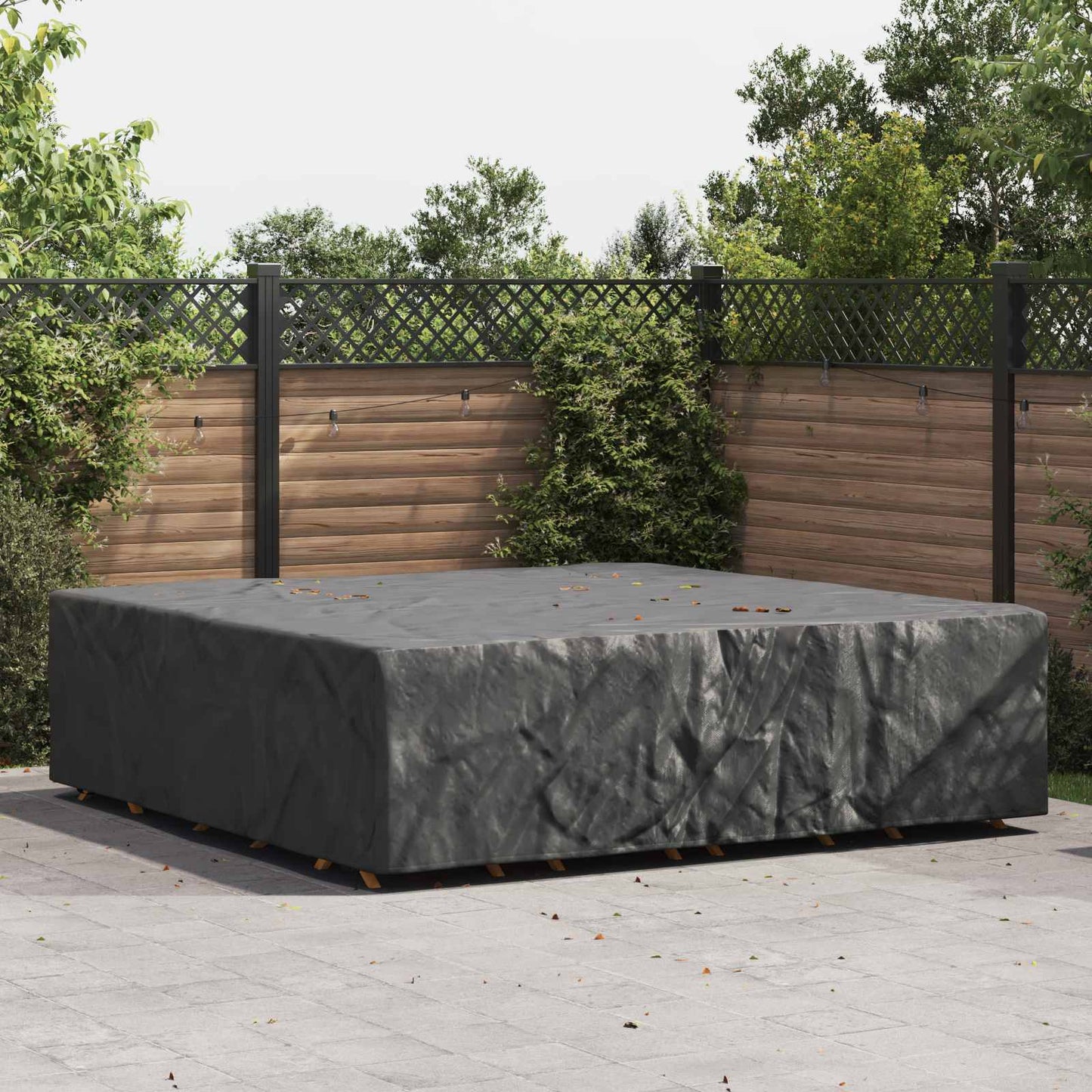 vidaXL Κάλυμμα επίπλων Μονόχρωμο Μαύρο 260 x 260 x 90 cm 600D