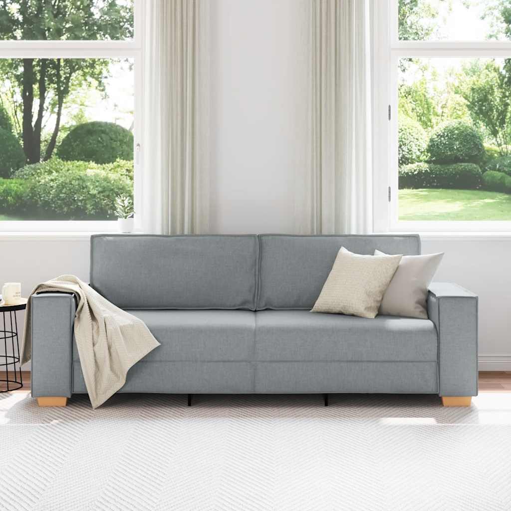 vidaXL Τριθέσιος Καναπές Ανοιχτό Γκρι 220x78x84 εκ. Υφασμάτινος
