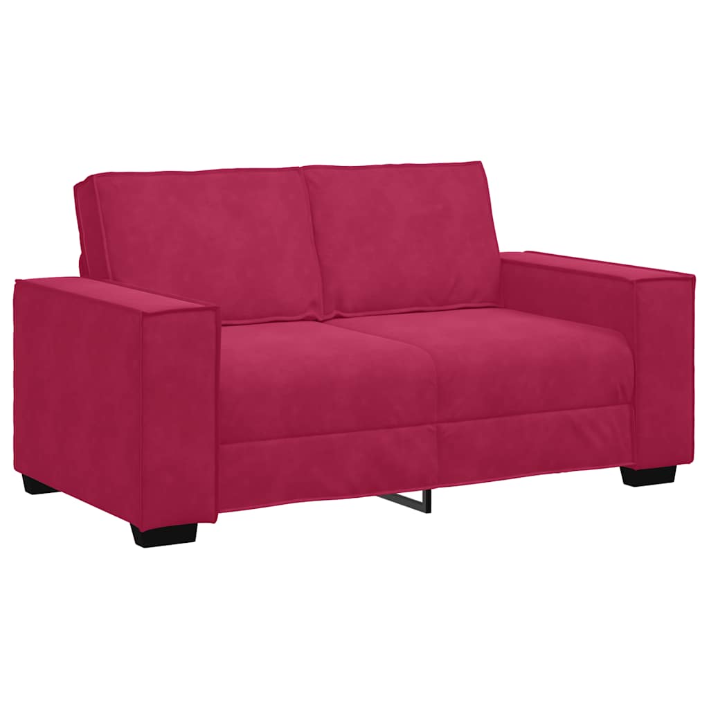 vidaXL Διθέσιος Καναπές Κόκκινος Βελούδος 160x78x84 εκ.