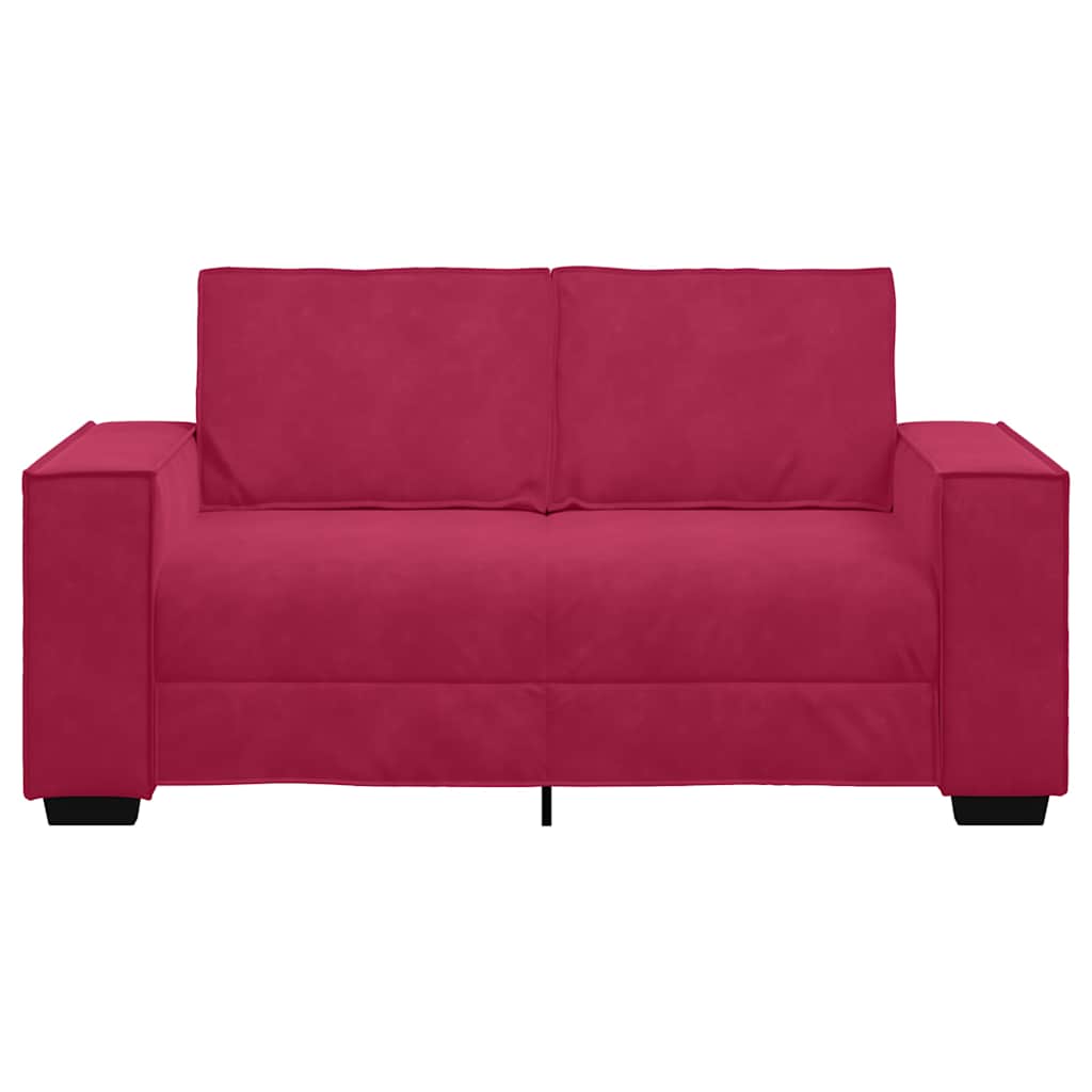 vidaXL Διθέσιος Καναπές Κόκκινος Βελούδος 160x78x84 εκ.