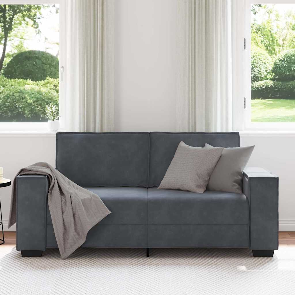 vidaXL Διθέσιος Καναπές Σκούρο Γκρι 180x78x84 εκ. Βελούδο