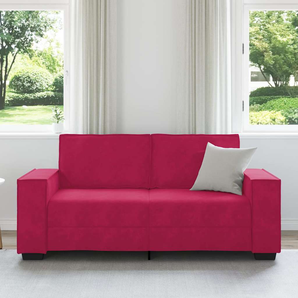 vidaXL Διθέσιος Καναπές Κόκκινος Βελούδος 180x78x84 εκ.