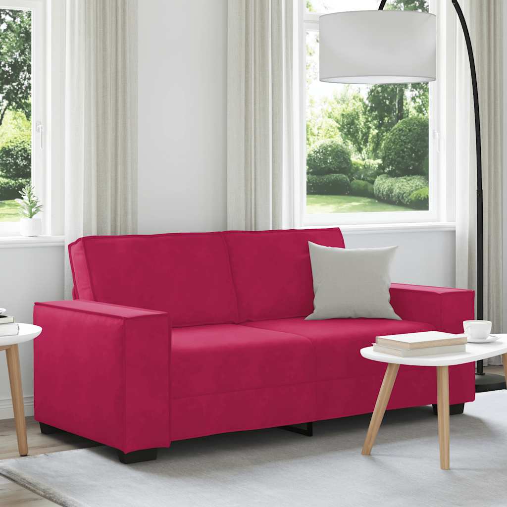 vidaXL Διθέσιος Καναπές Κόκκινος Βελούδος 180x78x84 εκ.