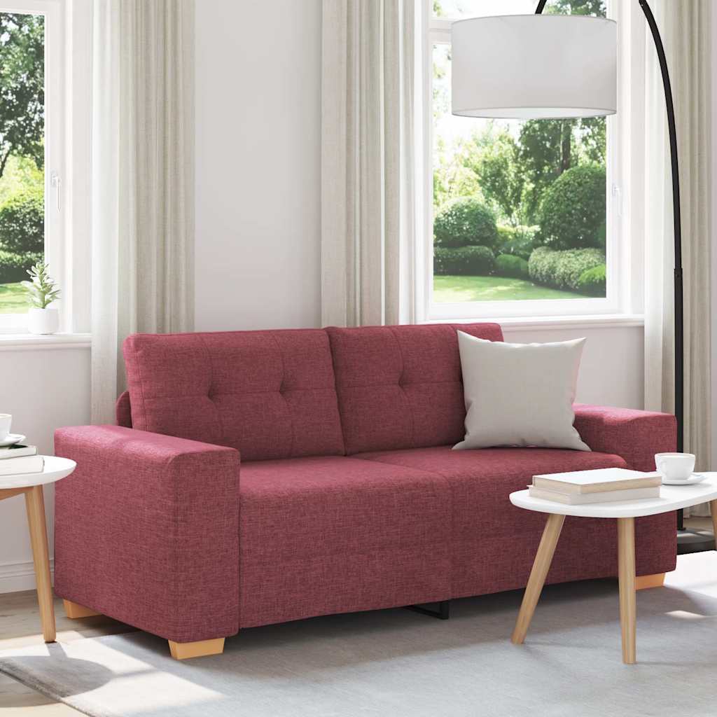 vidaXL Καναπές Διθέσιος Κόκκινος 180 x 77 x 82 εκ. Ύφασμα