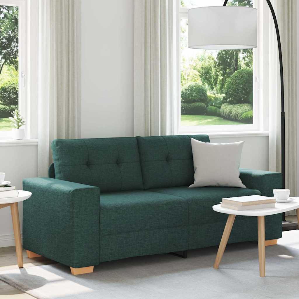 vidaXL Καναπές-Διθέσιος Σκούρο Πράσινο 180x77x82 εκ. Ύφασμα