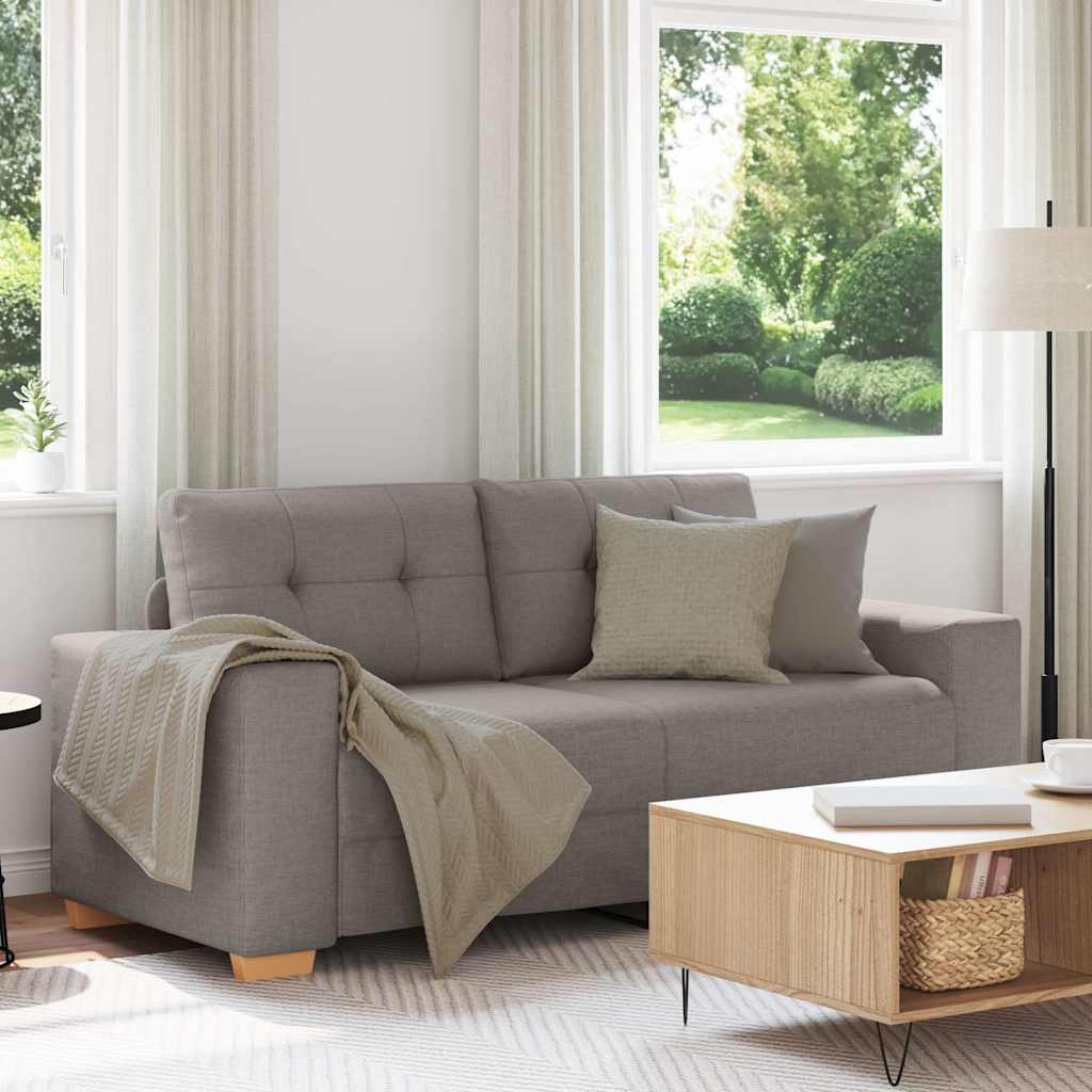 vidaXL Καναπές-Διθέσιος με Θέση Ύφασμα, Μπεζ 180x77x82 εκ.