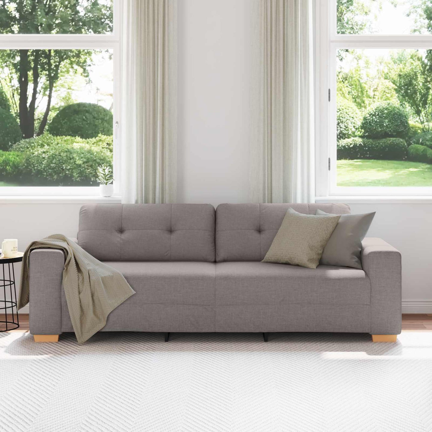 vidaXL 3-Θέσιος καναπές Taupe 220 cm ύφασμα