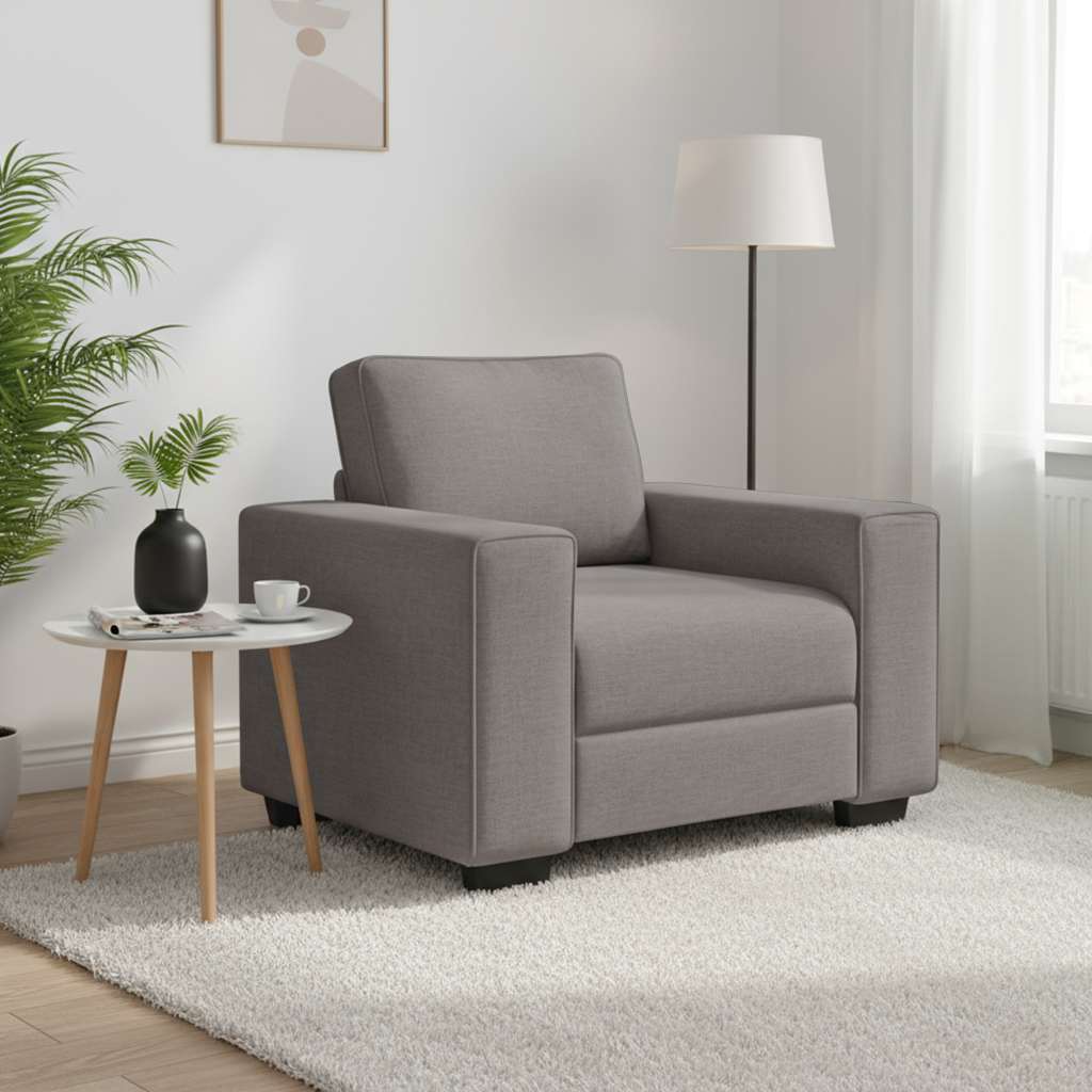 vidaXL Πολυθρόνα-Καναπέ-Μπεζ 100x77x82 εκ. Ύφασμα