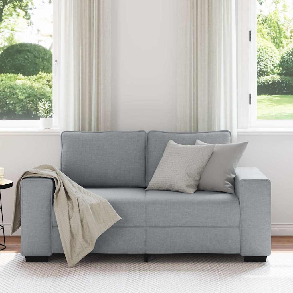 vidaXL Διθέσιος Καναπές Ανοιχτό Γκρι 160x77x82 εκ. Ύφασμα