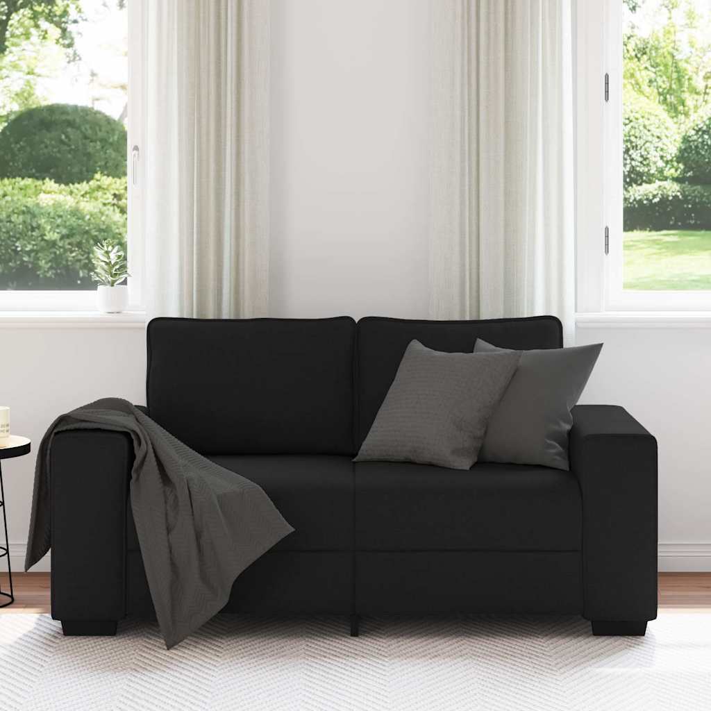 vidaXL Διθέσιος Καναπές Μαύρος 160x77x82 εκ. Ύφασμα